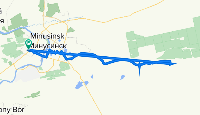 От улица Абаканская 66, Минусинск до улица Абаканская 66, Минусинск