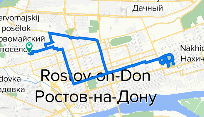 Красногвардейская улица, 80, Ростов-на-Дону до Красногвардейская улица, 80, Ростов-на-Дону