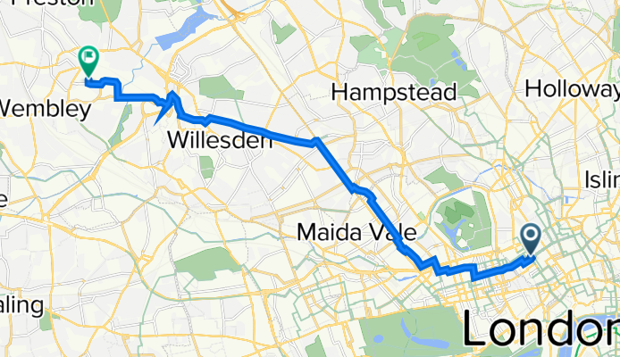 114-116 Gower St, London to 25 Olympic Way, Wembley