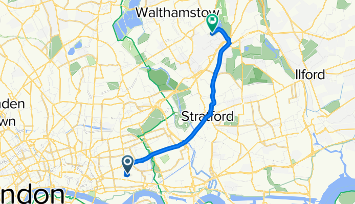 55 Clark St, London to Hospital Road, London