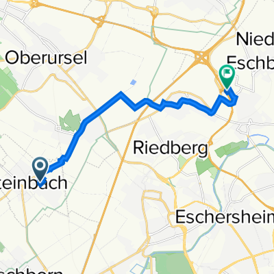Hessenring 7, Steinbach (Taunus) nach Berner Straße 107a, Frankfurt am Main
