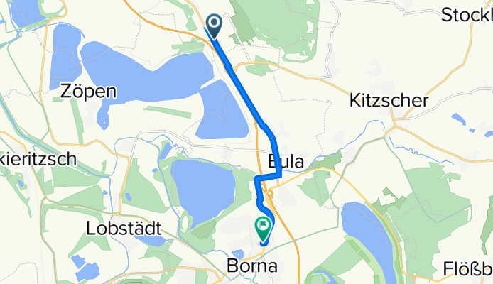 Leipziger Straße 42, Rötha nach Scheunenstraße 4, Borna