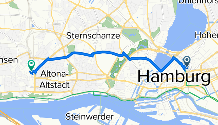 Hamburg Hbf nach Scheel-Plessen-Straße 17, Hamburg