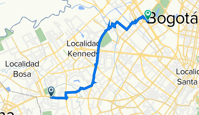De Autopista Sur 73i45, Bogotá a Avenida Calle 26 66-40, Bogotá
