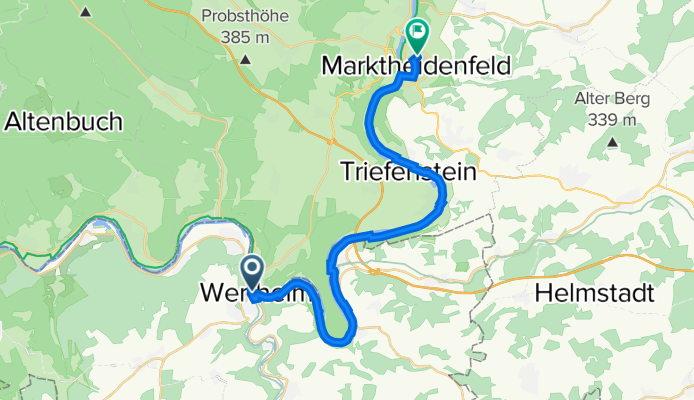 Bahnhofstraße 8, Wertheim nach Karbacher Straße 3, Marktheidenfeld