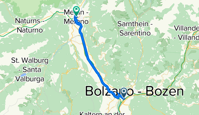 Reschenstraße 178, Bozen nach Passerpromenade 28, Meran