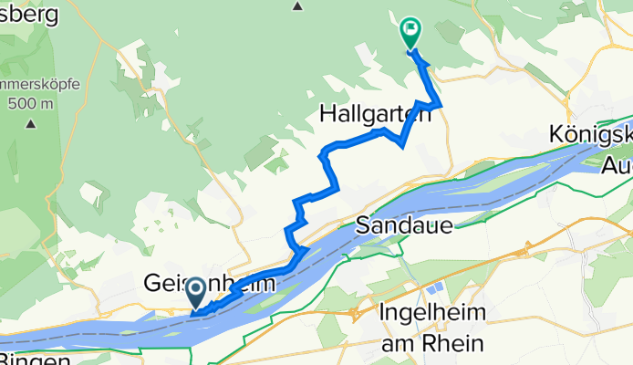 B42, Geisenheim nach Kloster-Eberbach-Straße 1, Eltville am Rhein