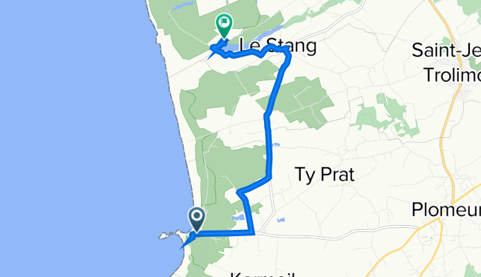 Grande Rue 34-Sentier des Douaniers, Plomeur nach Route de Saint Vio, Tréguennec