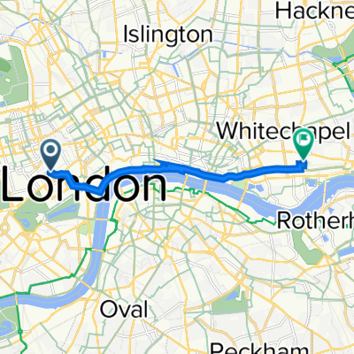 3–5 Vigo St, London to Brinsley House, Tarling St, London