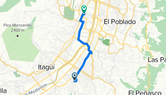 De Calle 39 Sur #70, Envigado a Carrera 51B 3 Sur20, Medellín