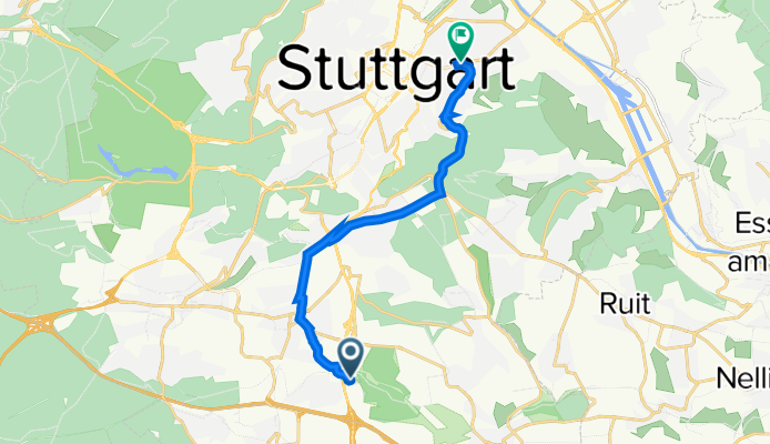 Schelmenwasenstraße 7, Stuttgart nach Wagenburgstraße 70, Stuttgart