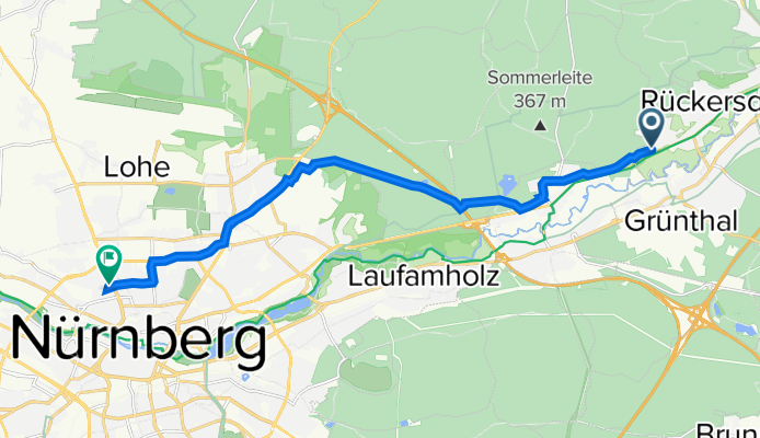 Dachsbergweg 1, Rückersdorf nach Rilkestraße 24, Nürnberg