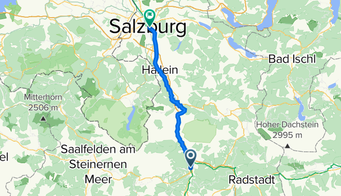 Salzburger Straße 10, Bischofshofen nach Hellbrunner Straße 3, Salzburg