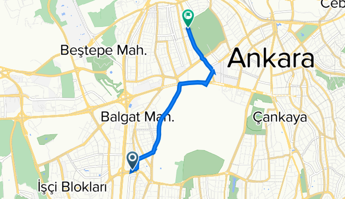 Çetin Emeç Bulvarı No: 66/2 to Mareşal Fevzi Çakmak Caddesi 66