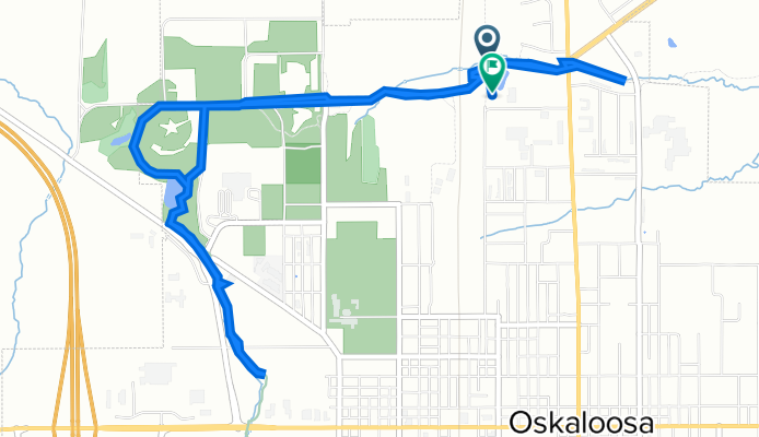 Oskaloosa to 1437–1447 N E St, Oskaloosa