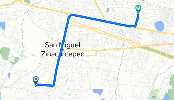 Calle Ignacio Zaragoza 119, San Cristobal Tecolit to Calle Aztecas 131, San Luis Mextepec