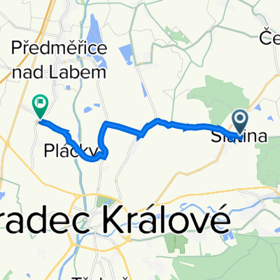 na work 0, Hradec Králové to Předměřická 755, Hradec Králové