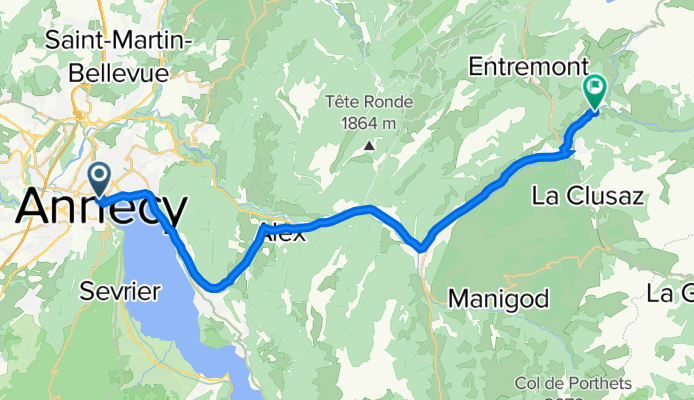 2 Rue de Bonlieu, Annecy to 33 Chemin du Plein Air, Le Grand-Bornand