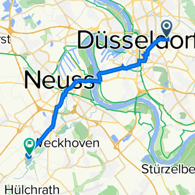 Platanenstraße 19, Düsseldorf nach Minkel 2, Neuss