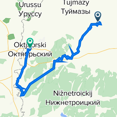 От Неизвестная дорога, Субханкулово до улица Свердлова 20, Октябрьский
