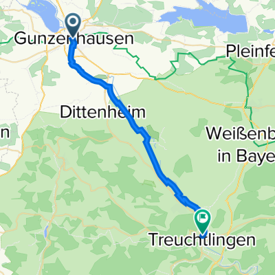 Marktplatz 15, Gunzenhausen nach Elkan-Naumburg-Straße 3-1, Treuchtlingen