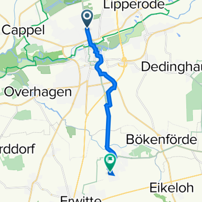 Wiedenbrücker Straße 38, Lippstadt nach Schäferkämper Weg 32, Erwitte