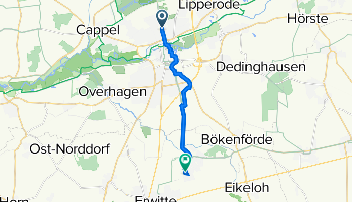 Wiedenbrücker Straße 38, Lippstadt nach Schäferkämper Weg 32, Erwitte