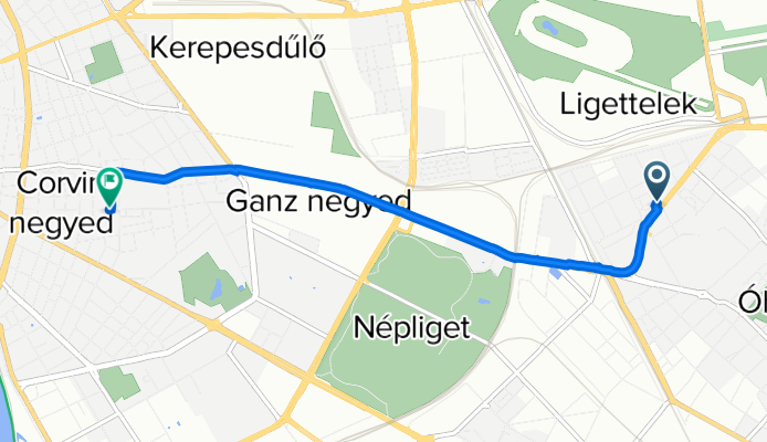 Szent László tér 17., 布达佩斯 to Práter utca 53., 布达佩斯