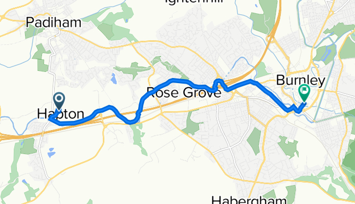 1–99 Grimshaw Road, Hapton, Burnley to Magistrates Court, Parker Lane, Burnley