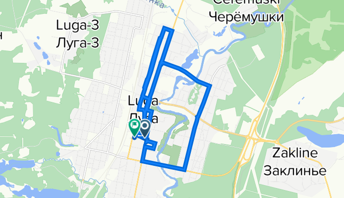 проспект Кирова, 72, Луга до проспект Урицкого, 74, Луга
