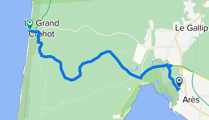 De Rue des Abberts 26, Arès à Route sans nom, Lège-Cap-Ferret