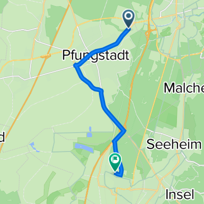 Eberstädter Straße 180, Pfungstadt nach Rheinstraße 30, Bickenbach
