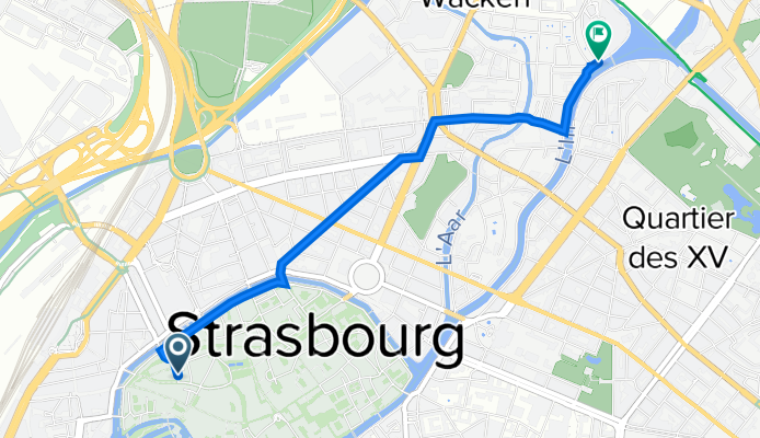 4 Rue Gustave Doré, Straßburg nach Square Paul-Henri Spaak, Straßburg