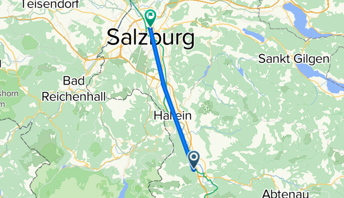 Wasserfallstraße 57, Golling an der Salzach nach Engelbert-Weiß-Weg 2, Salzburg