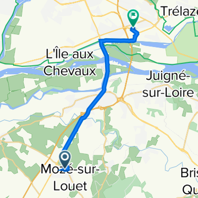 De Rue des Églantiers 31, Mozé-sur-Louet à Avenue du Moulin Marcille 23, Les Ponts-de-Cé