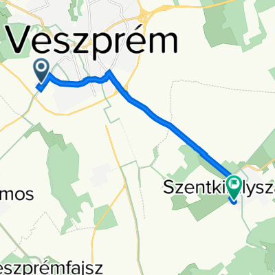 Tátika utca 2., Veszprém to Erdő sétány 11., Szentkirályszabadja