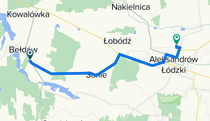 Bełdów 12, Aleksandrów Lódzki do Czesława Miłosza 12C, Aleksandrów Łódzki