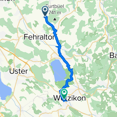 Alte Fehraltorferstrasse 2, Russikon nach Zürcherstrasse 27, Wetzikon ZH