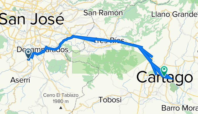 De Predio Martu, San Juan de Dios a V38H+5JW, Cartago