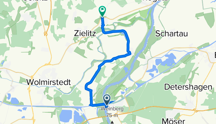 Elbstraße 6d, Hohenwarthe nach Ramstedter Straße 35, Loitsche