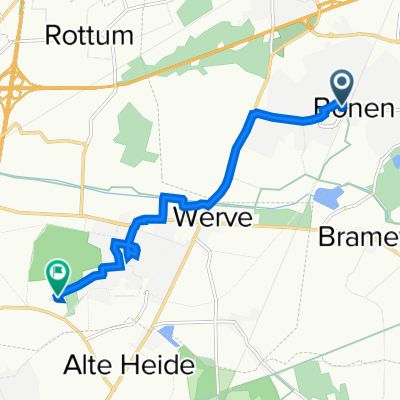 Bahnhofstraße 104, Bönen nach Schattweg 72, Kamen