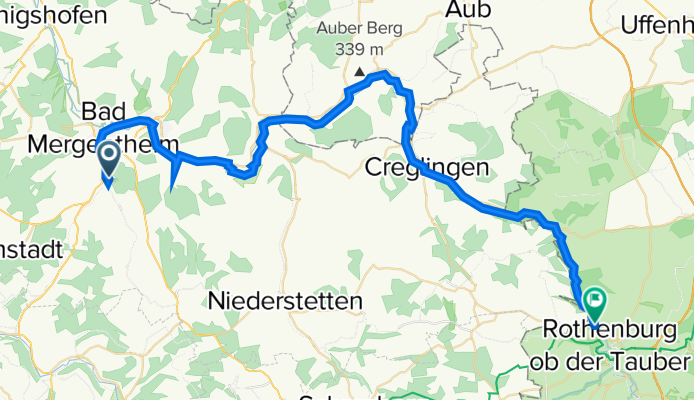 Willinger Tal 1, Bad Mergentheim nach Detwang 28, Rothenburg ob der Tauber