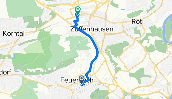 Eisenstädter Straße 12, Stuttgart nach Strohgäustraße 10A, Stuttgart