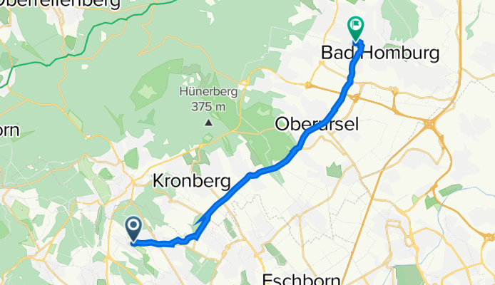 Route nach Bad Homburg