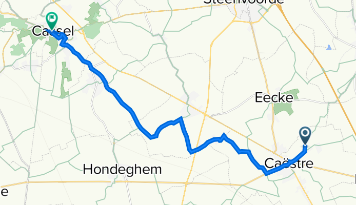 De Voie Communale Hool Straete 126, Caëstre à Grand' Place 27, Cassel