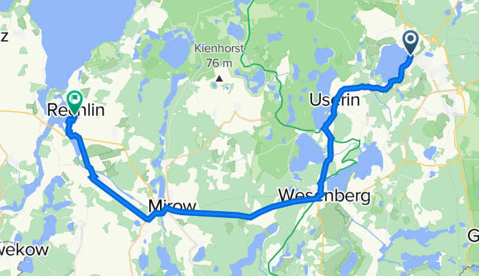 Zierker Nebenstraße 5–9, Neustrelitz nach Müritzstraße 27, Rechlin