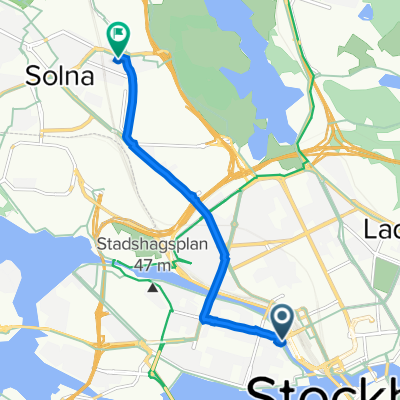Blekholmsterrassen 15, Stockholm to Nordstjärnegatan 1B, Solna