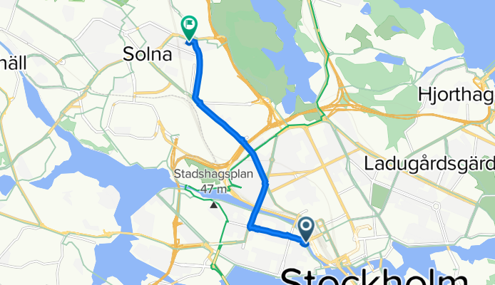 Blekholmsterrassen 15, Stockholm to Nordstjärnegatan 1B, Solna