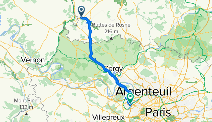 3 Place de l'Église, Trie-Château to 3 Route de Carrières-sur-Seine, Chatou