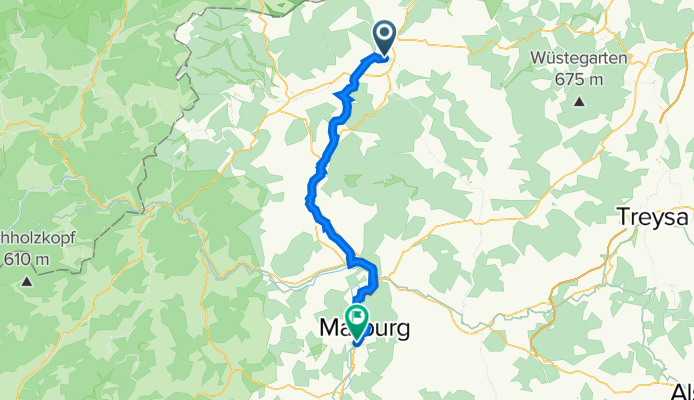 Hainstraße 28, Frankenberg (Eder) nach August-Rohde-Straße 10, Marburg